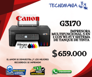 Canon G3170 Multifuncional amplia y reduce WiFi