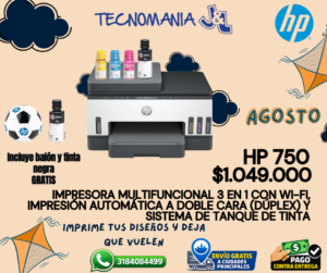 Hp 750 Multifuncional WiFi, ADF, Bluetooth Duplex Smart Tank