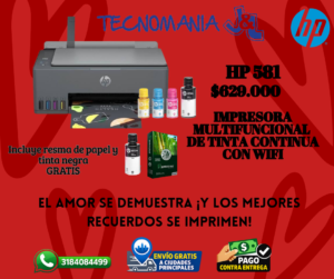 HP Smart Tank 581 Multifuncional WiFi Bluetooth