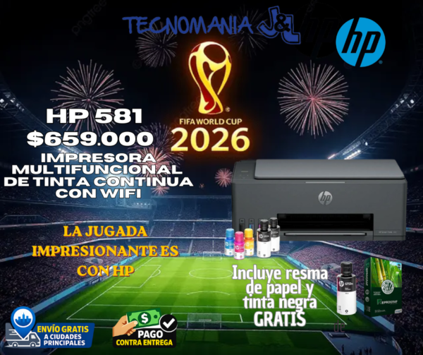 HP 581 HP Smart Tank 581 Multifuncional WiFi Bluetooth