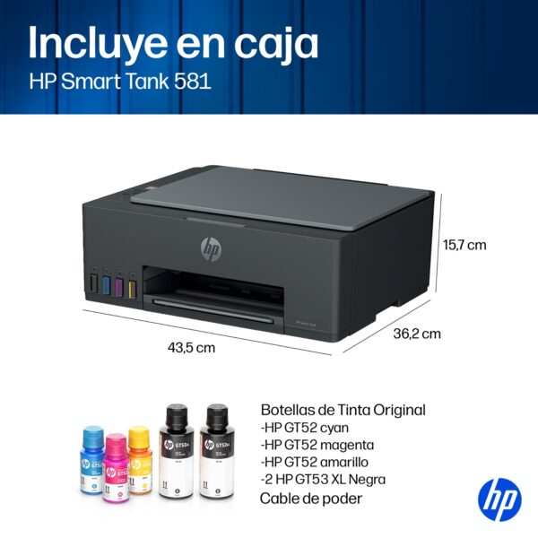 IMG 5 DIMENSIONES HP Smart Tank 581 Multifuncional WiFi Bluetooth